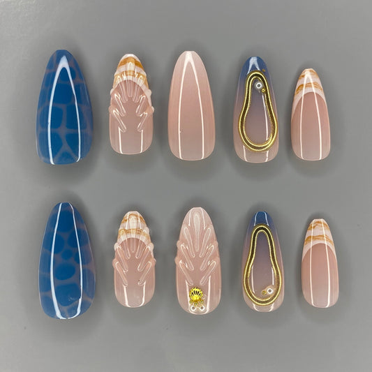 Ocean Almond Nail Set